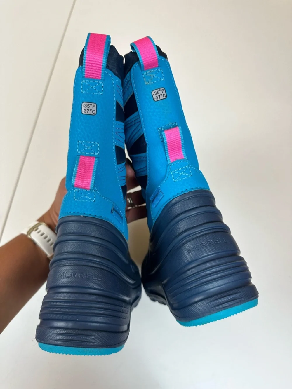 Merrell Girls Snow Boots Snow Quest Lite 3.0 Jr Waterproof Blue 12 Insulated